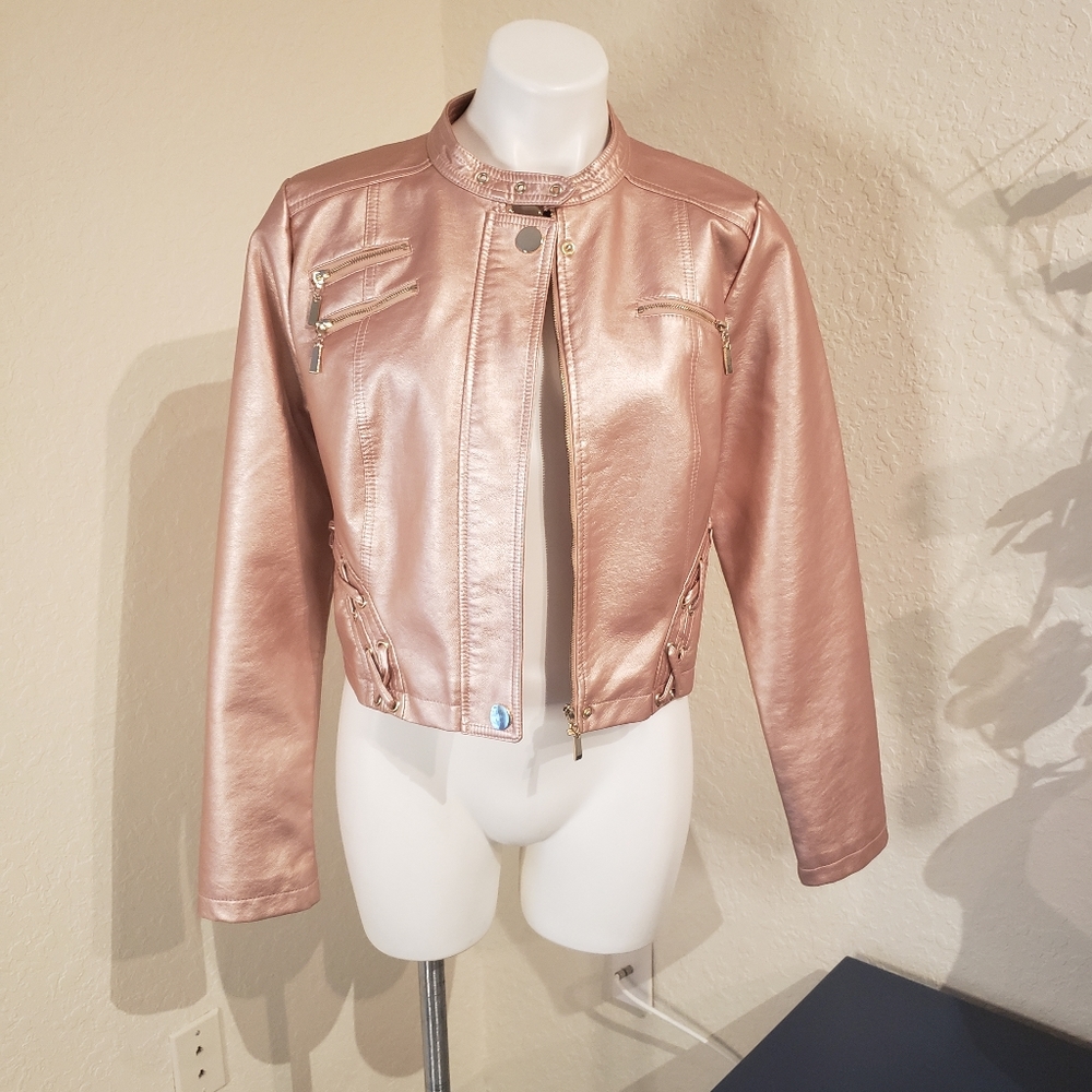 NWOT Pink Faux Leather Jacket
